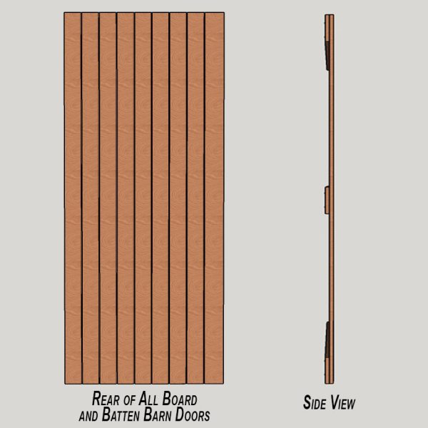 Board and Batten Barn Door - Rear of Door